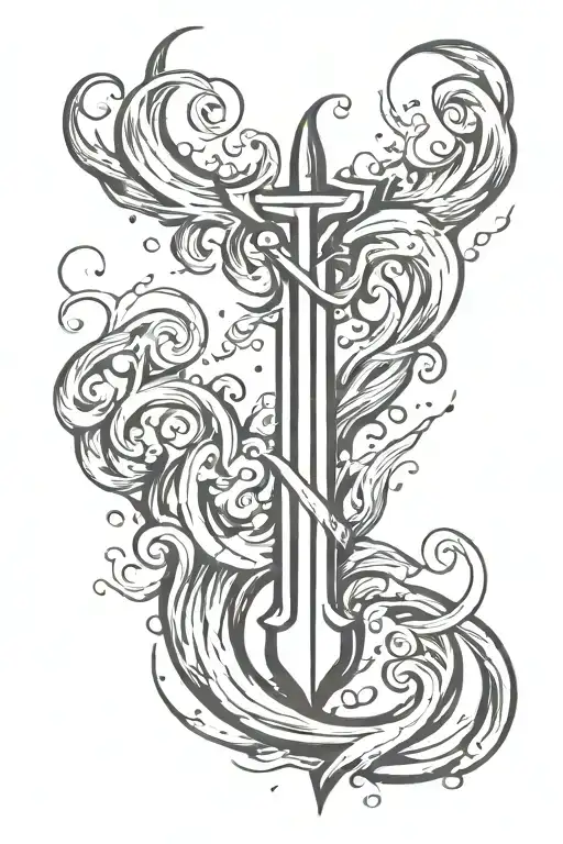Trident With Smoke Forming The Shape