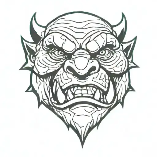 An Orc Mouth Showing A D20 In It