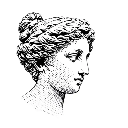 Dot Style Female Greek Statue