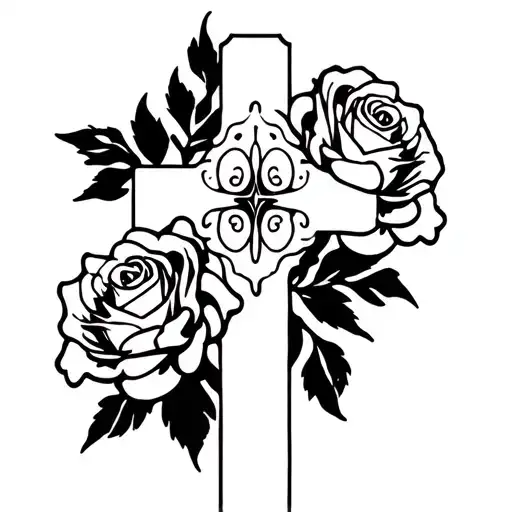 Cross With Roses