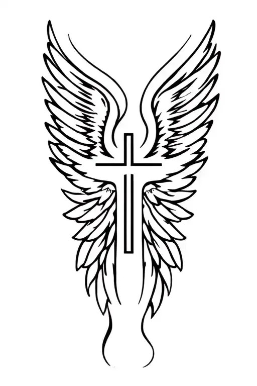 Cross With Wings Made