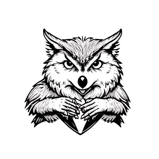 Wolf And Owl Holding A Butchers