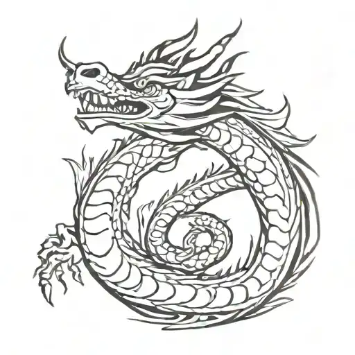 Collar Bone Dragon Tattoo Design