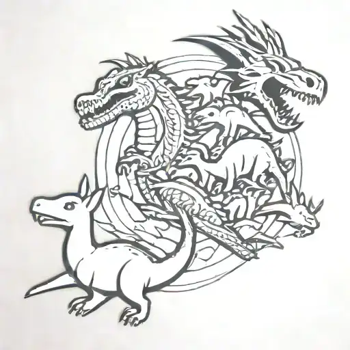 Rabit And Dinosaurs And Dragons