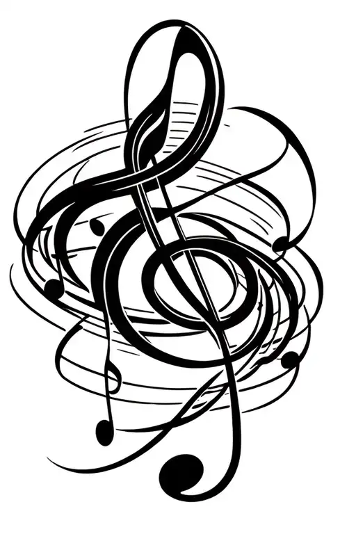 Musical Notes Flowing