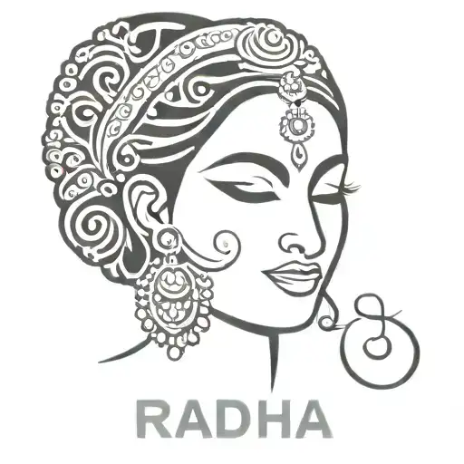Radha Face With Name Radha In Hindi Text