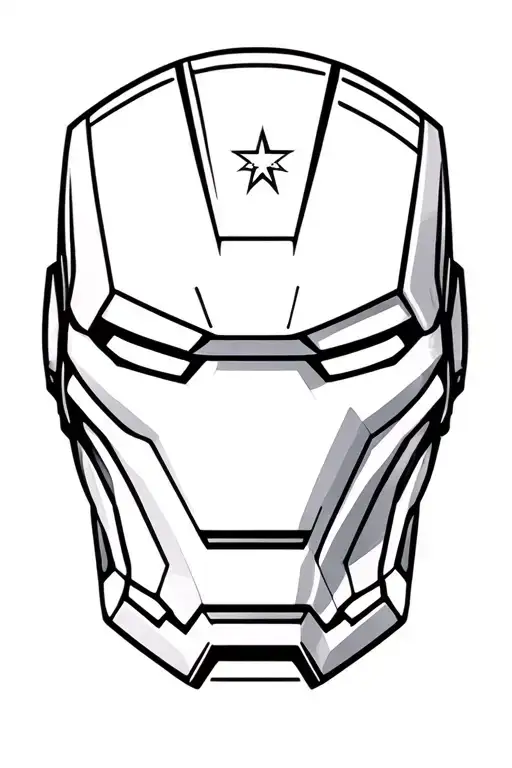Ironman Helmet Adorned With Star And Moon