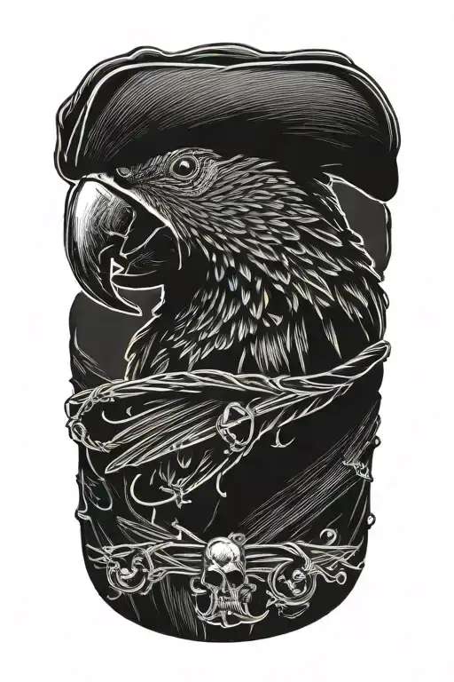 Parrot With Pirate Hat