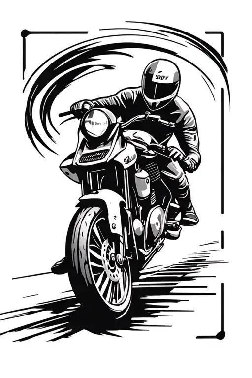 Curve Road Motorcycle With A