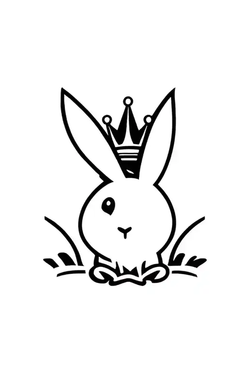 Three Pointed Crown Sitting On Top Of The Playboy Bunny Logo