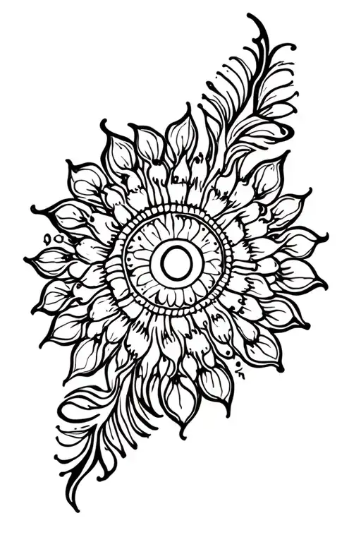 Henna Inspired Tattoo With Sun