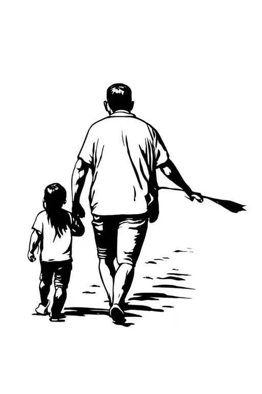 Father And Son Walking