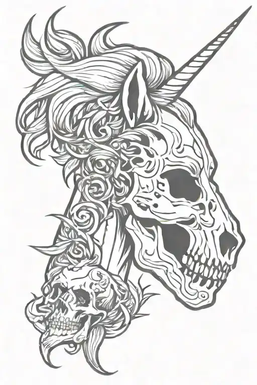 Unicorn And Skull