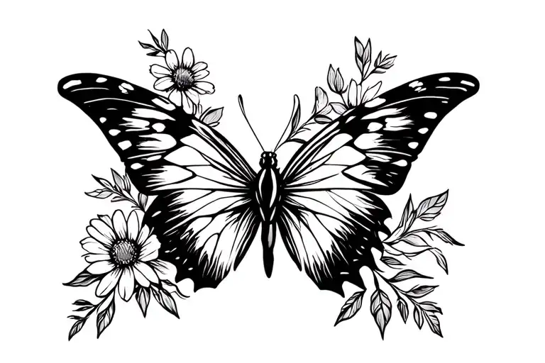 Butterfly And Wildflower