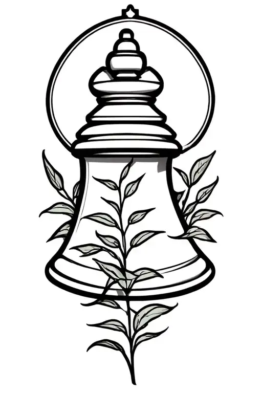Knight Chess Piece With Plant Vine