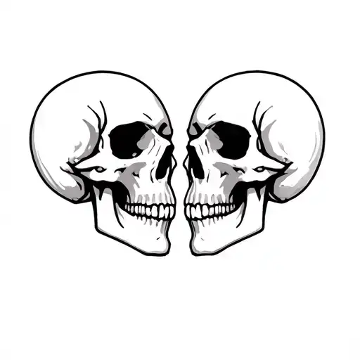 Family Skulls Facing Each Other