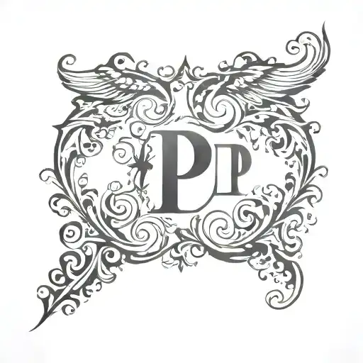 I Want A Tatto With The 2 Letters P And P Facing Each Other In A Mirror Image