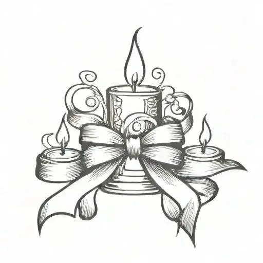 Candle With Ribbon Wrapping