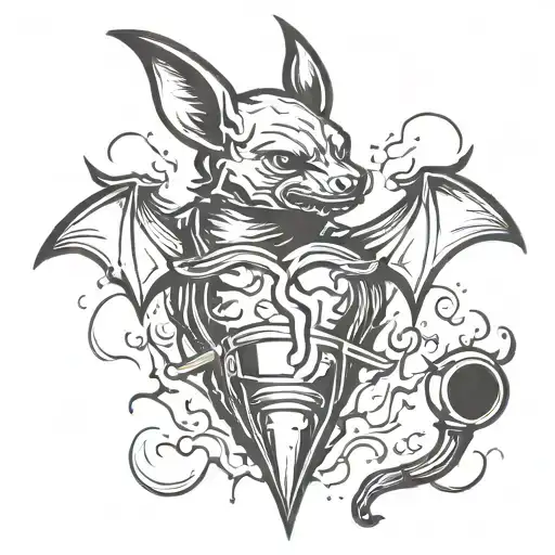 Bat Smoking Out Of A Bong