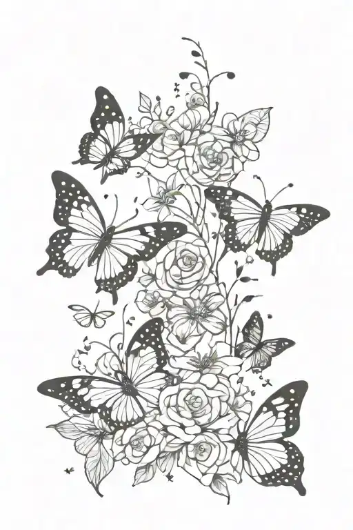 Butterflies And Flowers And Stars