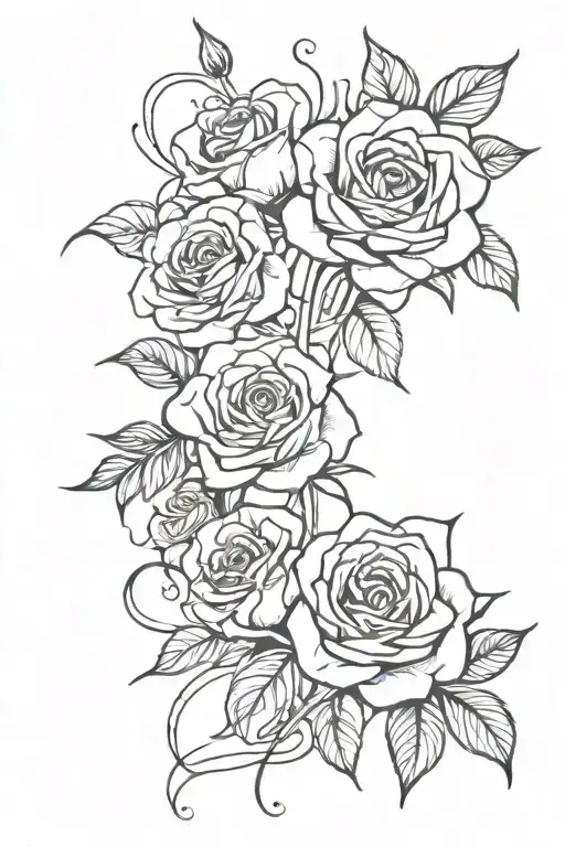 Rose And Honeysuckles Flowers