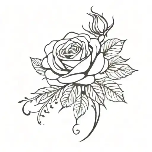 Rose And Honeysuckle Flowers Wrapped