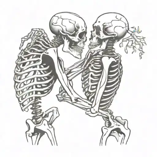 Skeletons Embrace Each Other