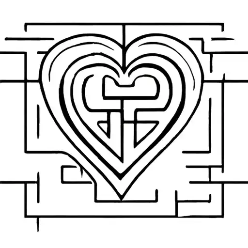 Small Hallow Heart With Labyrinth Maze Made