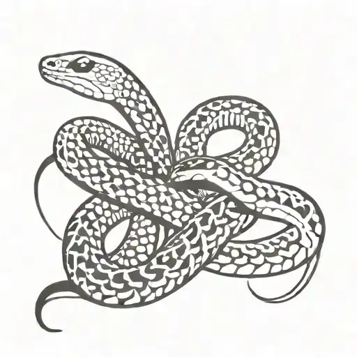 Snake With Heart Prints