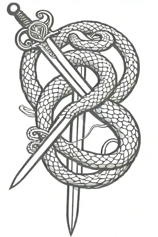 Sword And Snake Wrapped