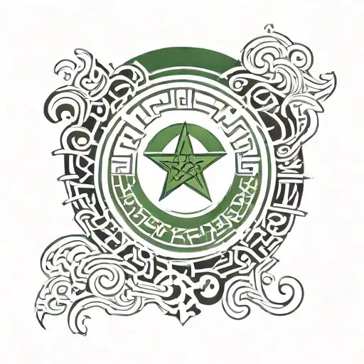 Algeria Flag And Triskell Symbol Incorporated