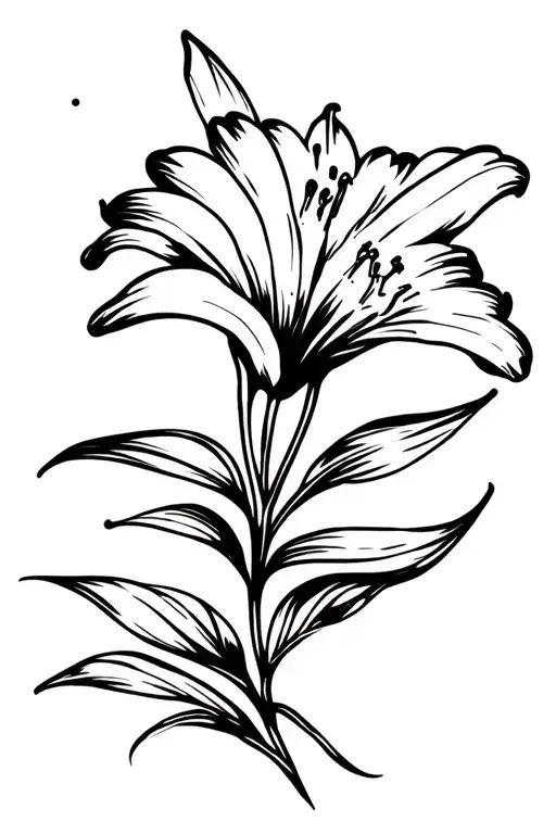 Flower Of Lily And Nautical Star