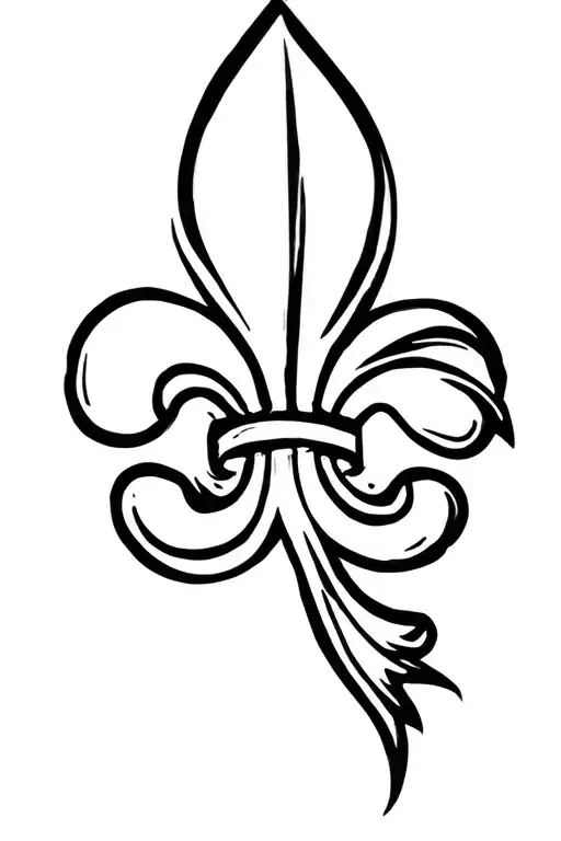 French Fleur De Lis Symbol And Texan Nautical Star