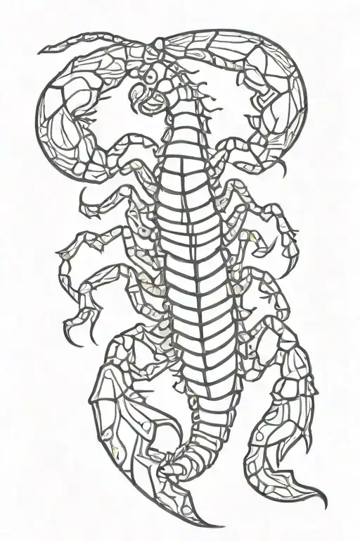 Delicate Scorpion Zodiac Made Of Thin Lines