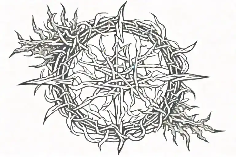 Have The Words Jerlok Ao Bod With A Crown Of Thorns Above It On The Upper Back