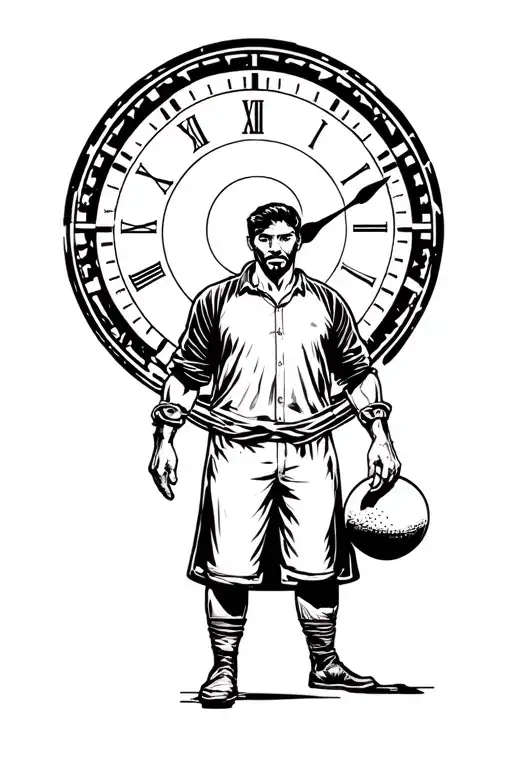 Man Standing Harnsessing Power Ball With The Theme Of Time