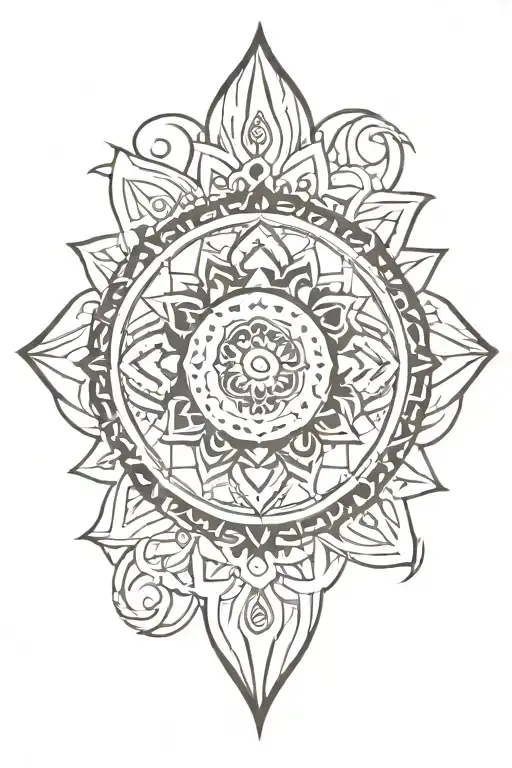Mandala Design Incorporating Elements