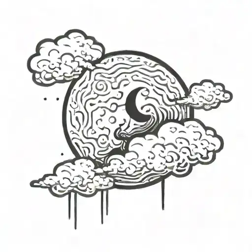 Moon Surrounded By Clouds