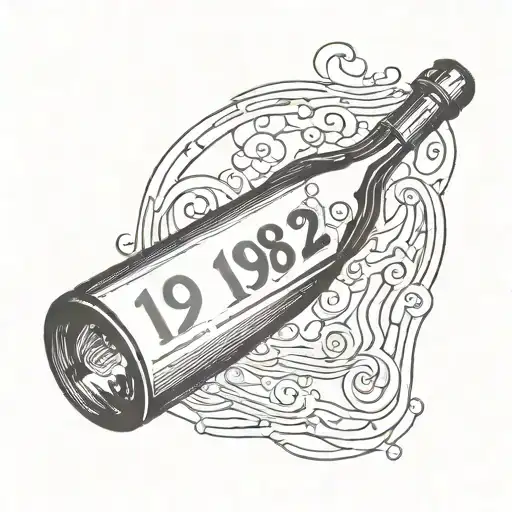 Bottle Of Wine With 1982 On The Front