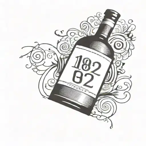 Bottle Of Wine With 1982 On The Front Of The Label