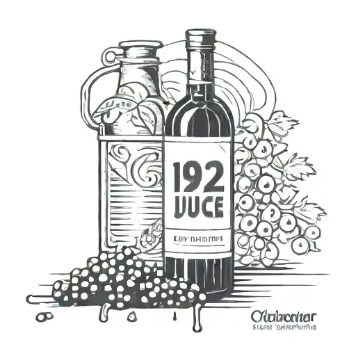 Bottle Of Wine With 1982 On The Front Of The Label Called The Grape Juice Blues