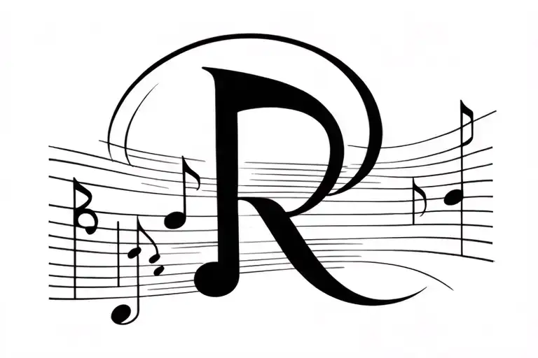 R With Music Note Transforming