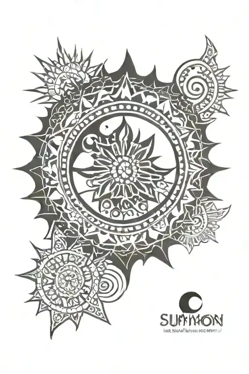 Sun And Moon Mandala Design Incorporating
