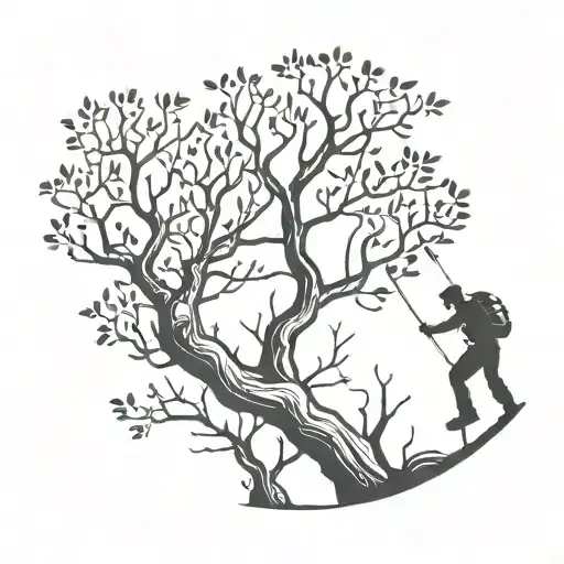 Tree Climber Cutting Tree