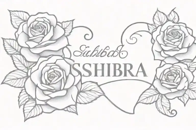Rose And Heart With Name Sahiba