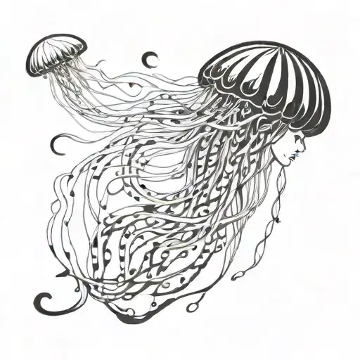 Jellyfish And Fashion Model Wearing