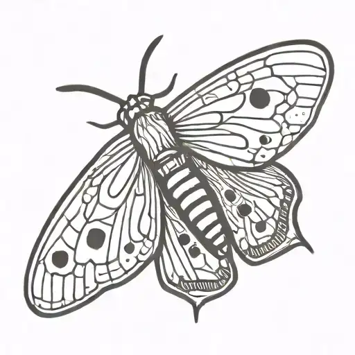 Moth Tattoo Design Featuring