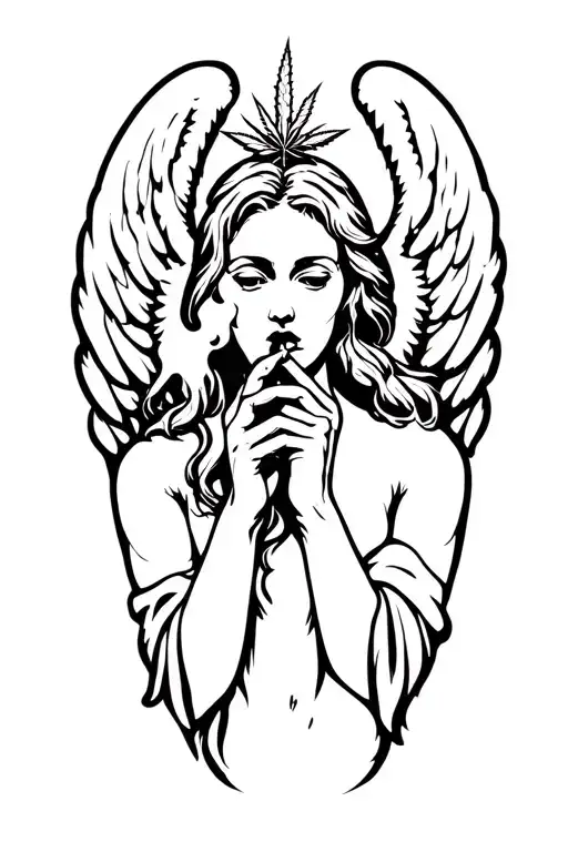 Angel Smoking Weed