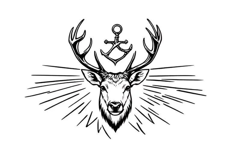 Deer With Anchor Above His Head Tattoo Meaning