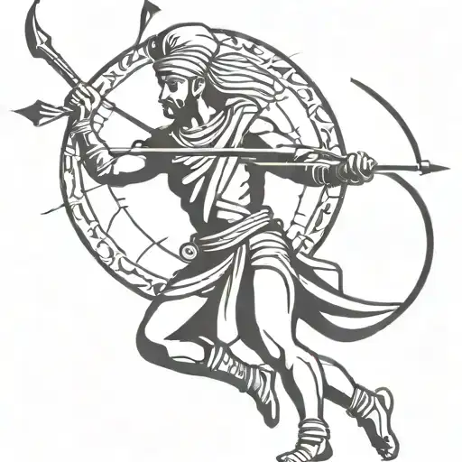 Rajput Warrior With Bow And Arrow